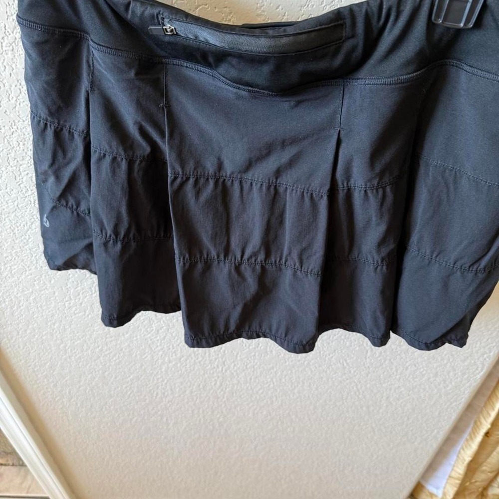 Lululemon Black Tennis Skirt Athletic Skort with Built In Shorts Size 6 8